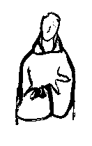 Drawing of a monk by Thomas Merton